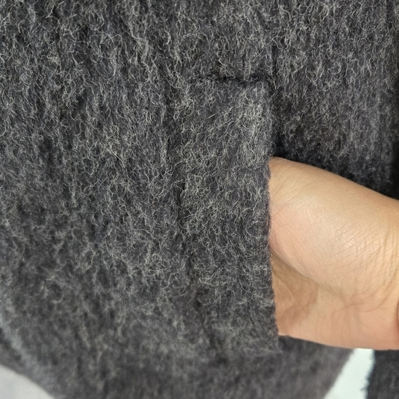 Madewell Wool Blend Brushweave Cocoon Coat Gray Fuzzy Relaxed Fit Preppy B5299 - Picture 5 of 10